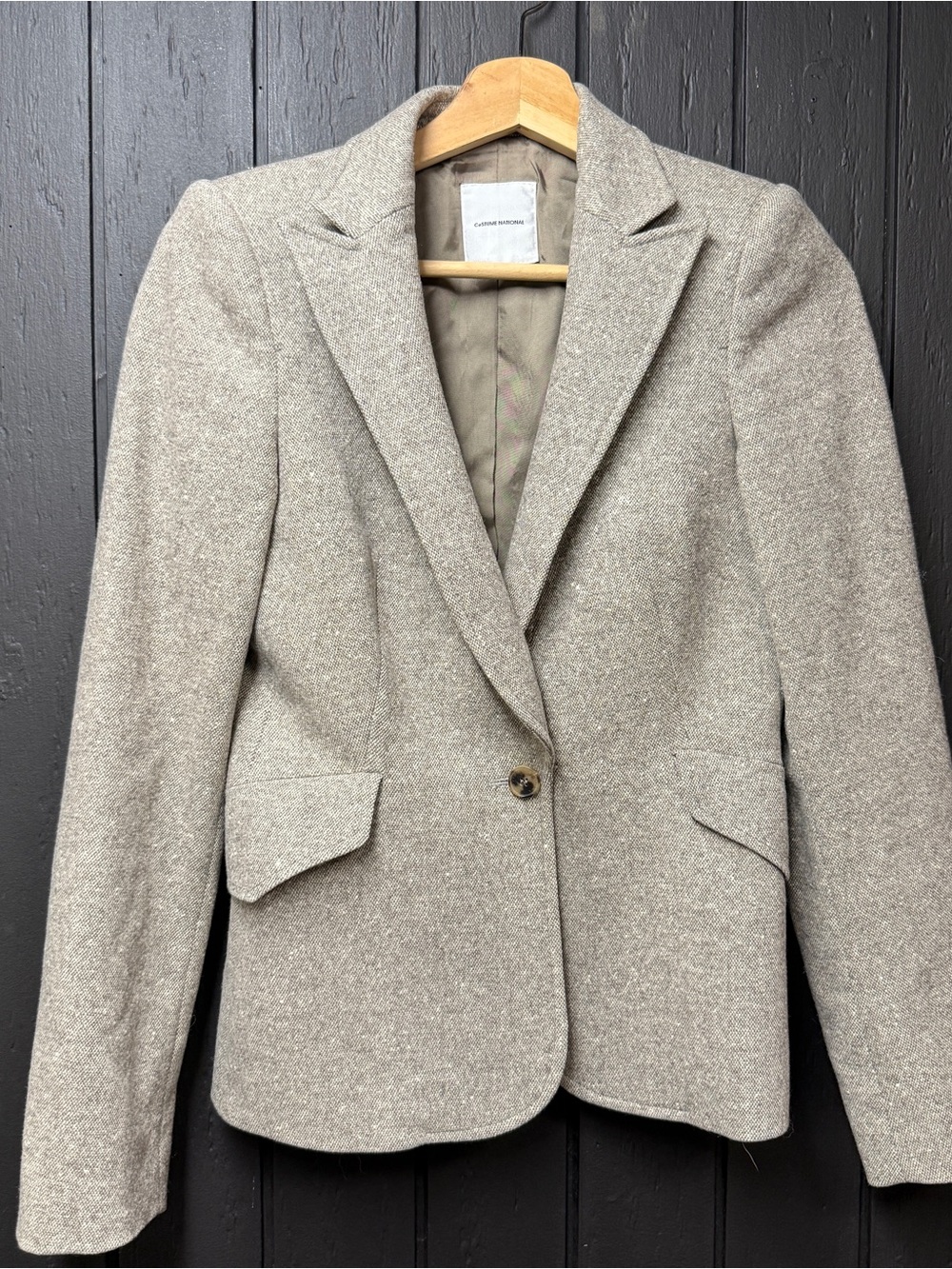 Costume National Taupe Wool-Blend Women's Blazer
